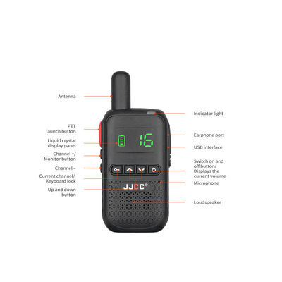 Radio sans fil portable walkie-talkie 5W puissance de sortie longue portée à deux voies pour les enfants pratiques