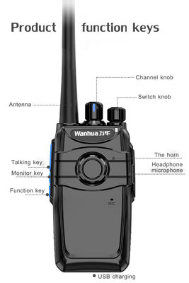 Écouteur professionnel walkie-talkie à double bande avec puissance de sortie de microphone PTT de 3W