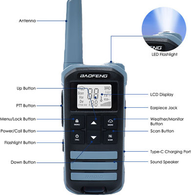BF FR-22A 2W Walkie Talkie à longue portée pour randonnée Intercoms pour communication extérieure