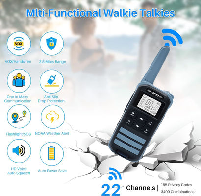 BF FR-22A 2W Walkie Talkie à longue portée pour randonnée Intercoms pour communication extérieure