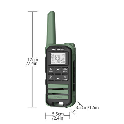 BF FR-22A 2W Walkie Talkie à longue portée pour randonnée Intercoms pour communication extérieure