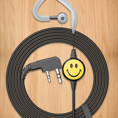Microphone à tubes clairs acoustiques flexibles casque radio bidirectionnel pour walkie-talkie noir