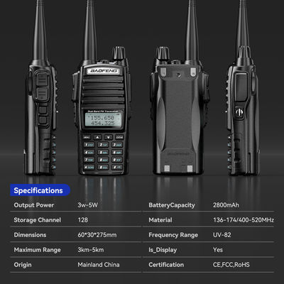 Baofeng UV-82 Walkie Talkie VHF UHF Type de fréquence pour la communication PTT au Pakistan
