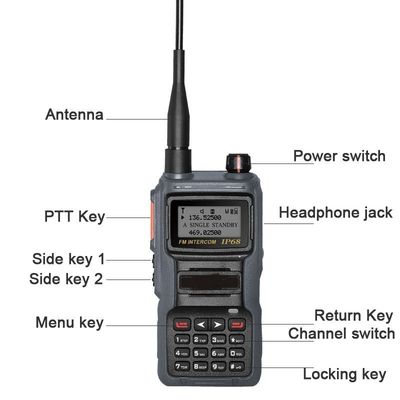 199 canaux de stockage UHF/VHF portable walkietalkie interphone numérique original UHF Vhf