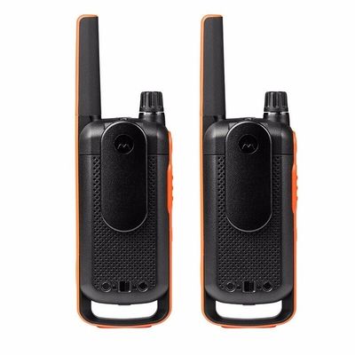 T82 GMRS Radio Mini Walkie Talkie 20 canaux 1 à 10 km portée lampe de poche orange