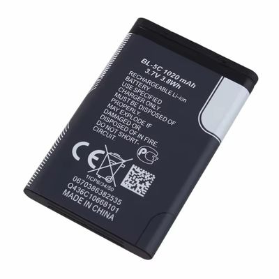 Batterie au lithium-ion BL-5C de longue durée pour Nokia1100 1600 E60 N70 Durée de vie Plus de 500 fois