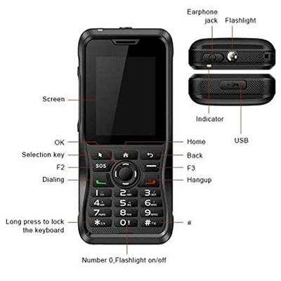 Réseau 4G Radio bidirectionnelle Zello T310 Rugged 4G Poc Téléphone portable avec petit clavier de 2,4 pouces