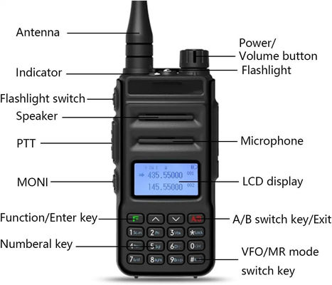Anglais Langue d'exploitation Radio portative à deux voies pour téléphone portable walkie-talkie