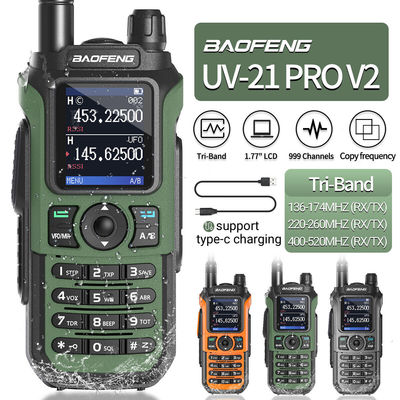 Longue portée Baofeng UV-21 Pro Walkie Talkie avec interphone 999 CHS et fréquence double bande