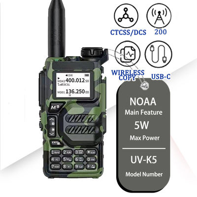5W Quansheng UV-K5 Walkie Talkie Radio à deux voies avec chargeur USB-C Type de fréquence VHF UHF