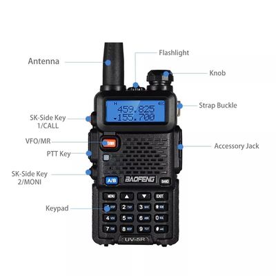 136-174MHz 400-470MHz Baofeng UV5R 8w Walkie Talkie à double bande pour les aventures en plein air