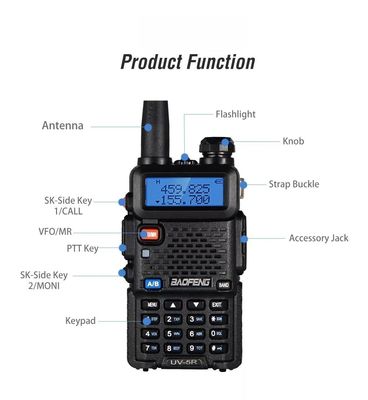 5 couleurs Vhf Walkie Talkie Dual Band numérique Baofeng UV-5r Radio à deux voies pour radio de jambon