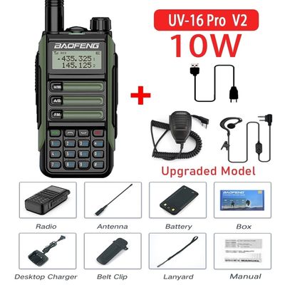 2024 BaoFeng UV-16 PRO High Power TYPE-C Walkie Talkie avec couleur noire et sortie 5W