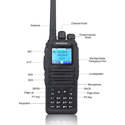 Baofeng DMR DM-1701 128 Canal de stockage 136-174MHz 400-470MHz Radio à deux voies Portable