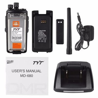 2200 mAh Walkie-Talkie numérique portable noir MD-680 pour les fréquences VHF UHF