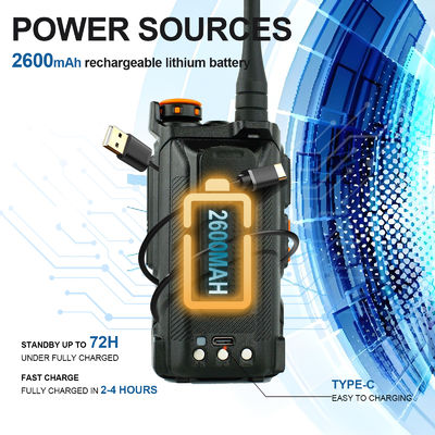 Longue portée Full Band UV-K6 Type-C Charge Walkie Talkie avec une batterie standard de 1400 MAH