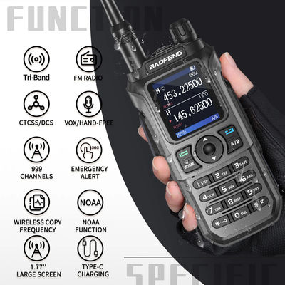 Radiodiffuseur à longue portée UV-21 Pro V2 à double bande avec batterie haute capacité 2600 MAH
