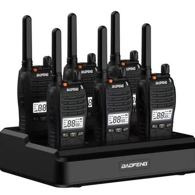 Chargeur à six voies Walkie Talkie avec plage de fréquences 136-174/403-527MHZ et fonction VOX