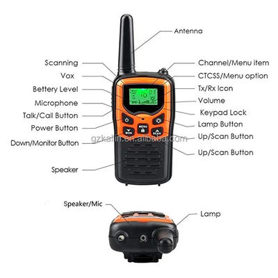 136-174/403-527MHZ Plage de fréquence 16CH FRS/PMR Walkie Talkie longue portée pour adultes