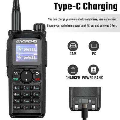 1-10KM portée de parole Baofeng UV-28L 10W Tri-Band Intercom USB-C Chargeur radio portable CB