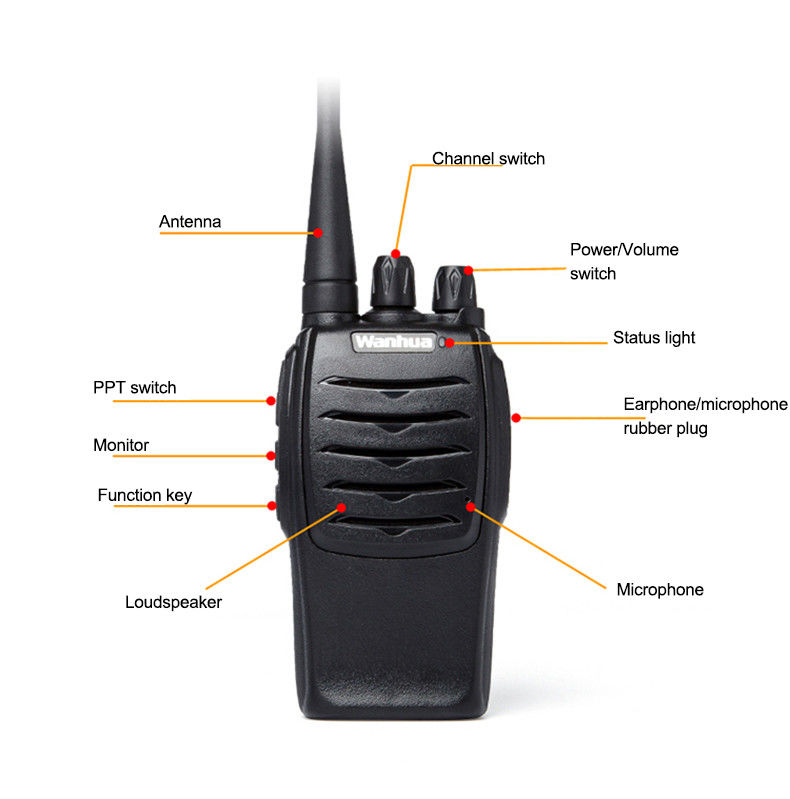 Wanhua WH27 Radio à longue portée Walkie Talkie à deux voies avec une plage de température de -30 à 60 °C